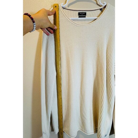 Jack & Jones Plain Knitted Waffle Thermal Base Layer Long Sleeve Shirt Men's XXL - Picture 8 of 11